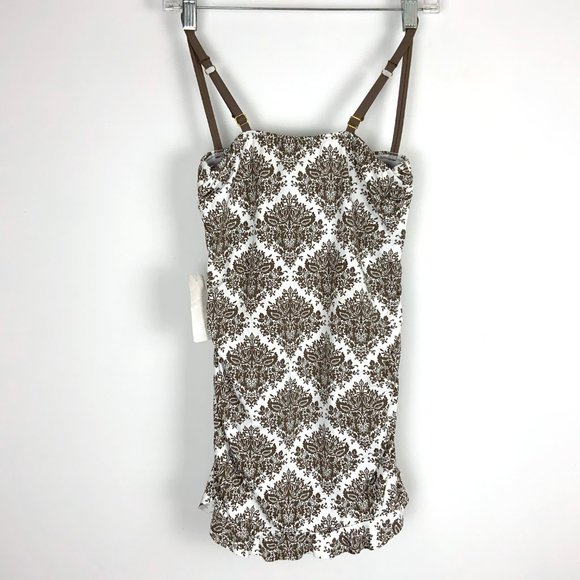 New Tommy Bahama One-Piece Swimsuit White/ Taupe Size 6 - Picture 8 of 16